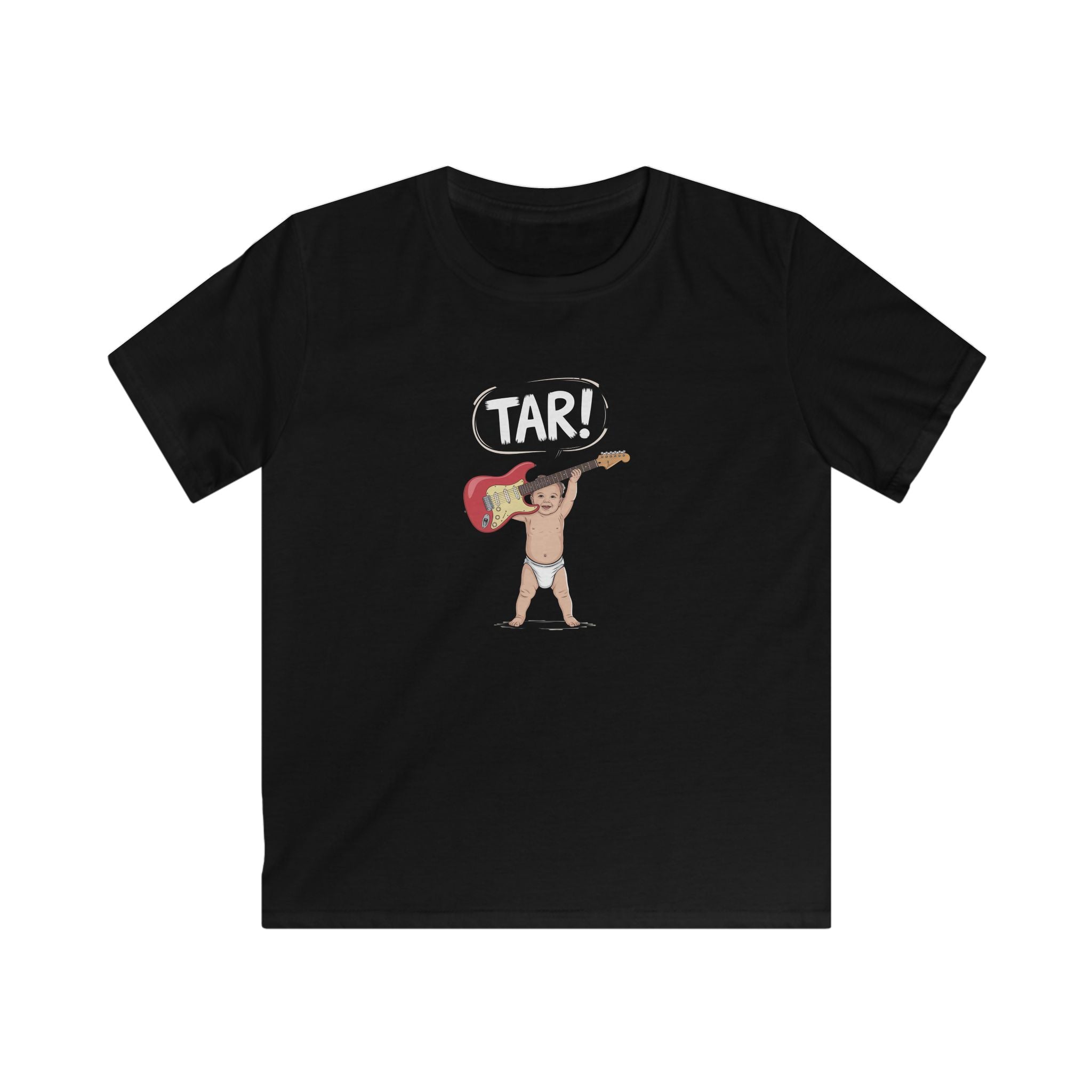Tar! Electric Kids Tee – Gildan 64000B (Black Youth Electric Guitar Shirt)