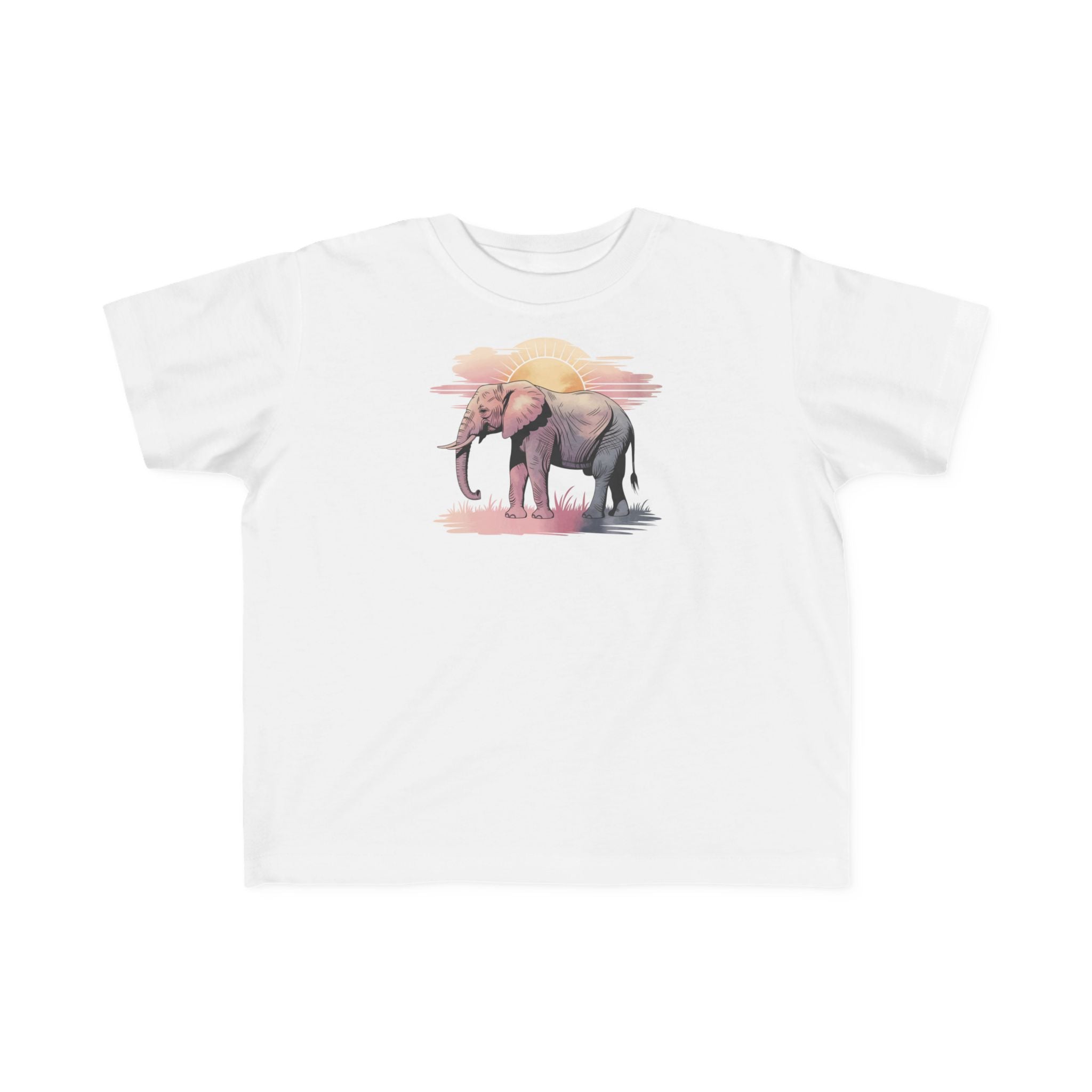 Elephant Watercolor Toddler Tee – Rabbit Skins 3321 (White Kids Nature Shirt)