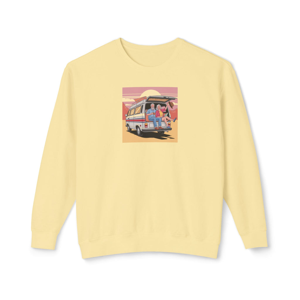 Old Couple Van Life Desert Sweatshirt – Comfort Colors 1466 (Butter Unisex Scenic Crewneck)