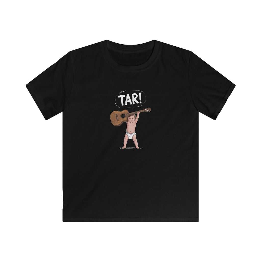 Tar! Acoustic Kids Tee – Gildan 64000B (Black Youth Guitar Shirt)