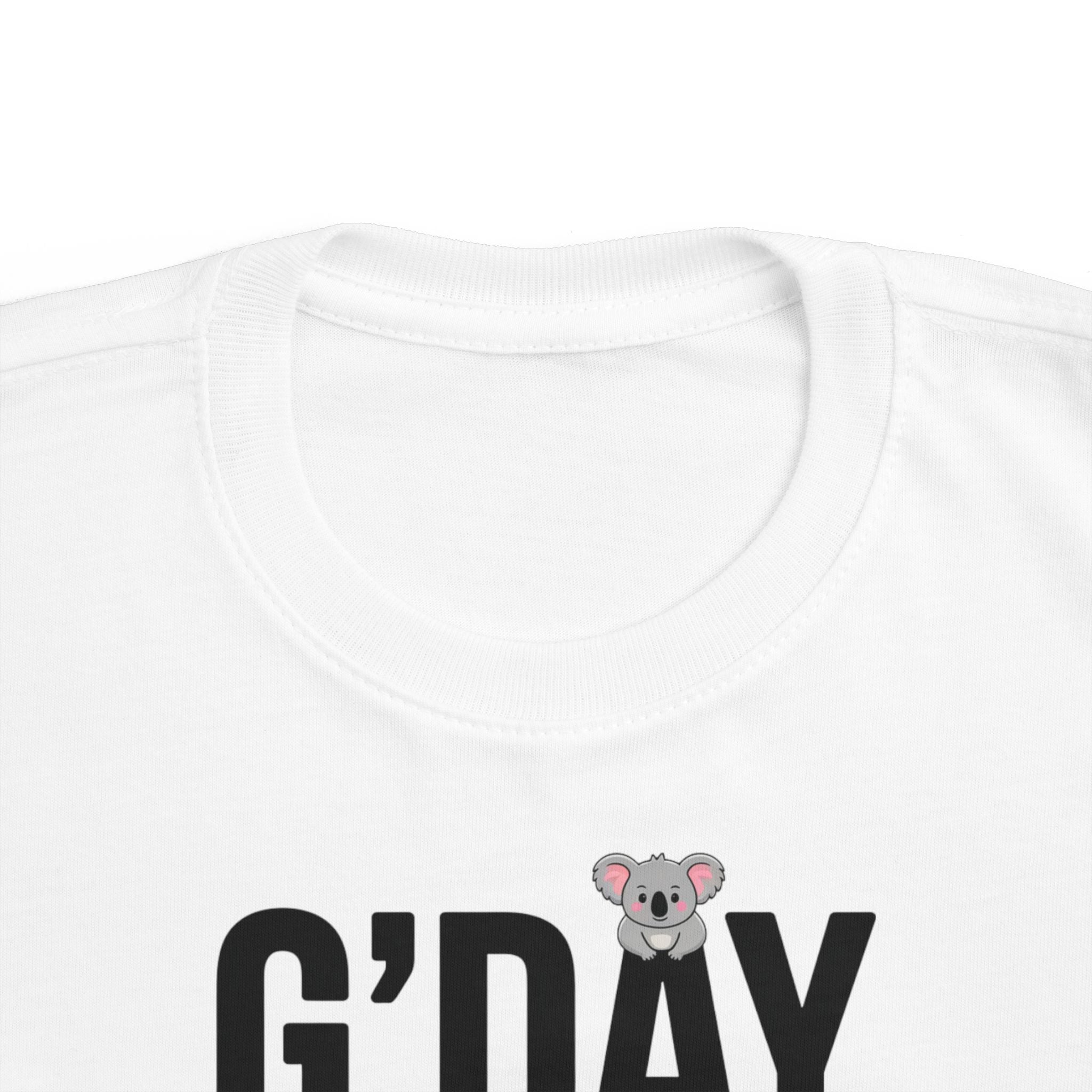 G’DAY MATE Toddler Tee – Rabbit Skins 3321 (White or Yellow Kids Shirt)