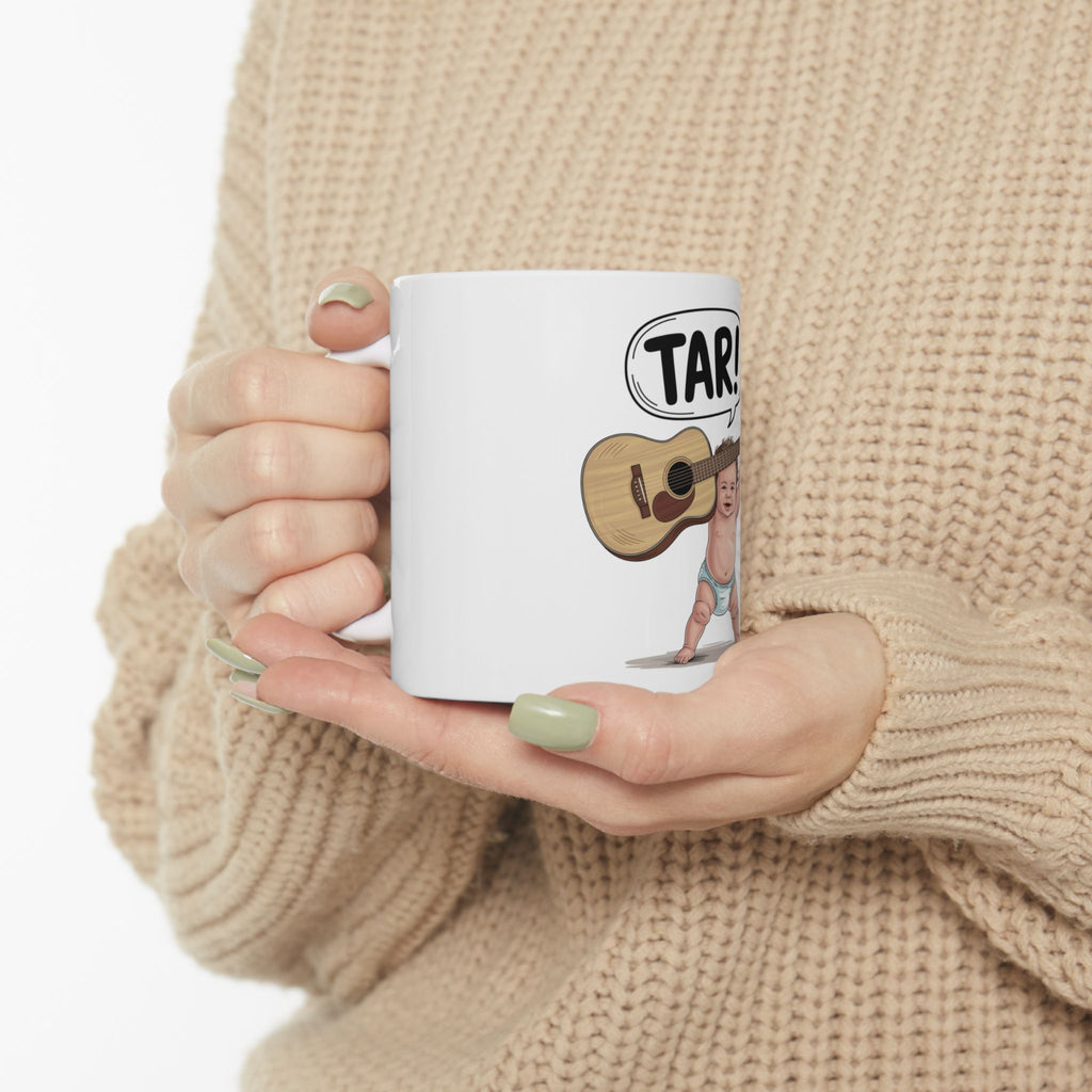 Tar! Acoustic Mug – White Ceramic Coffee Cup (11oz or 15oz Guitar Design)