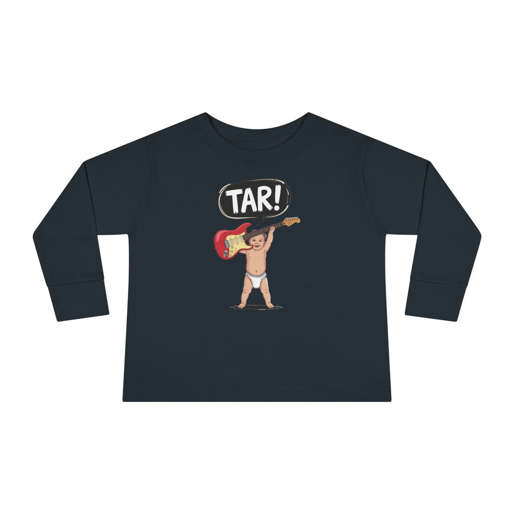 Tar! Electric Toddler Long Sleeve – Rabbit Skins 3302 (Black Kids Electric Guitar Shirt)