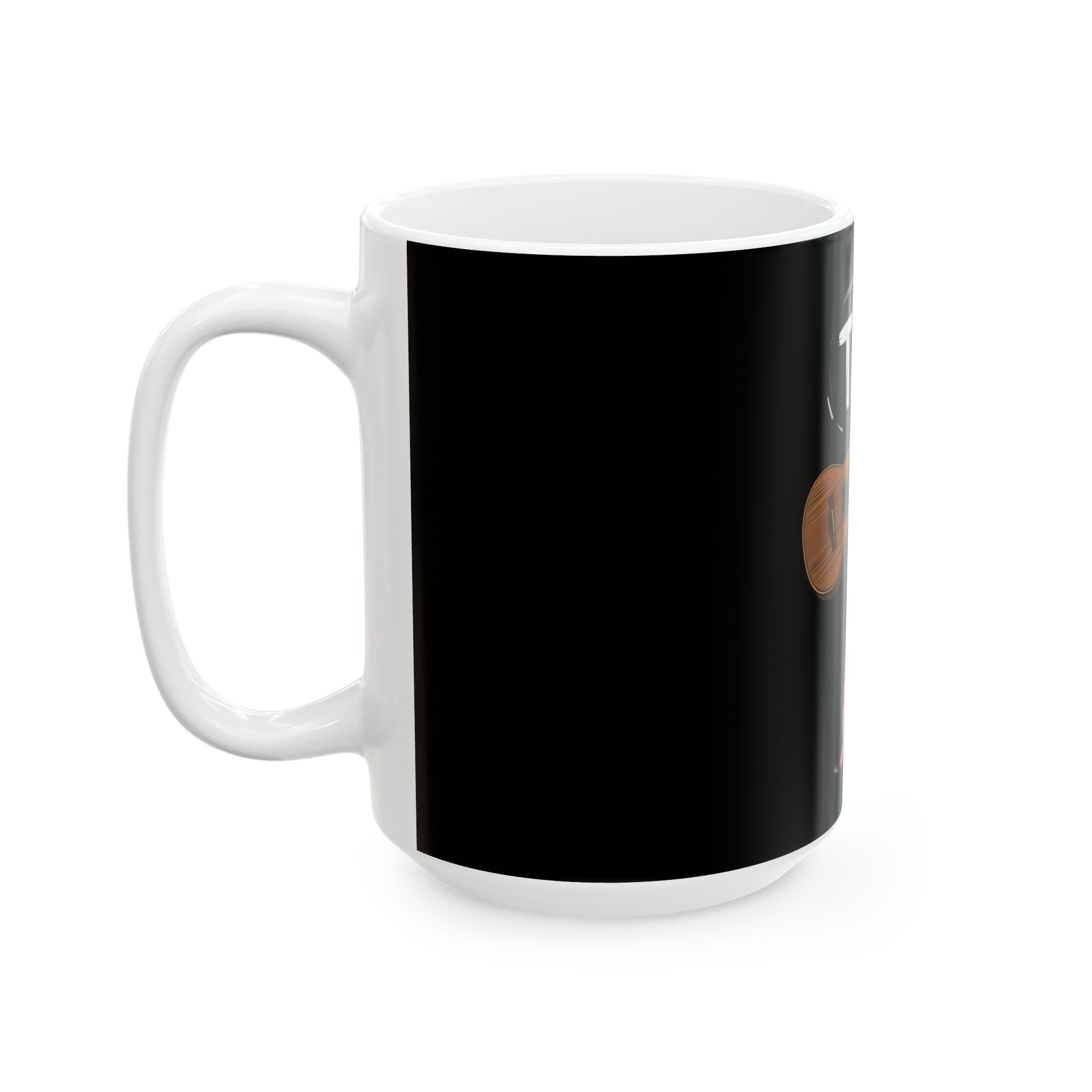 Tar! Acoustic Mug – Black Ceramic Coffee Cup (11oz or 15oz Guitar Design)