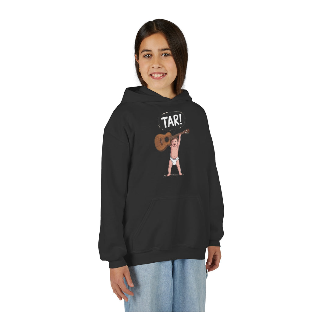 Tar! Acoustic Youth Hoodie – Gildan 18500B (Black Kids Guitar Sweatshirt)