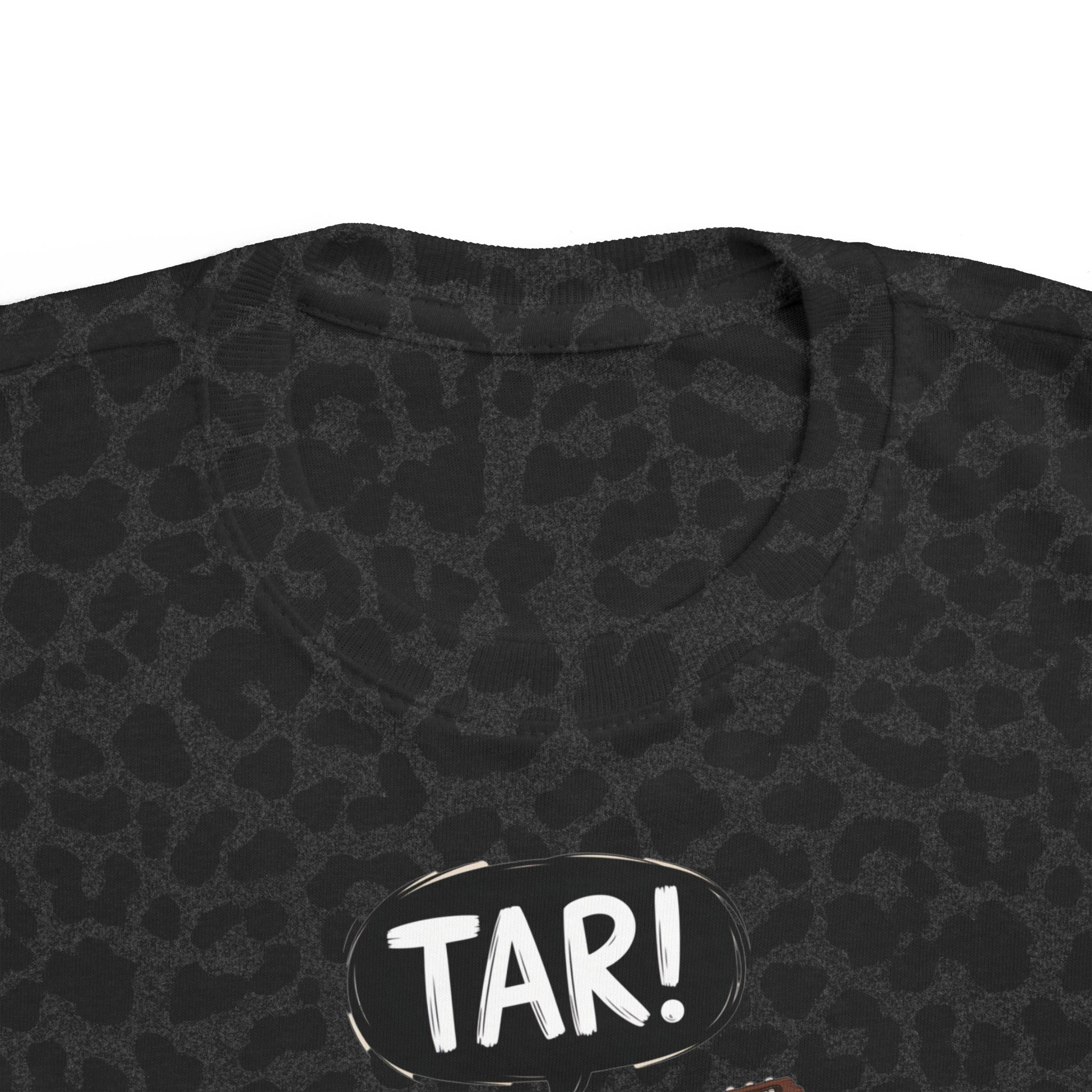 Tar! Acoustic Toddler Tee – Rabbit Skins 3321 (Black or Black Leopard Kids Guitar Shirt)