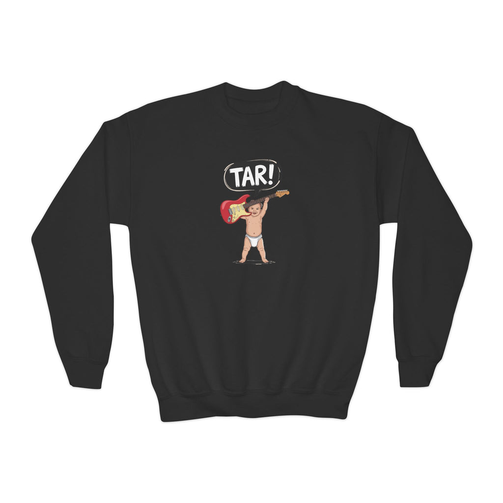 Tar! Electric Youth Sweatshirt – Gildan 18000B (Black Kids Electric Guitar Crewneck)