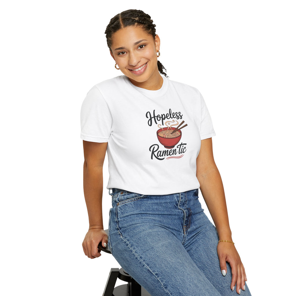 Hopeless Ramen-tic Tee – Comfort Colors 1717 (White Funny Ramen Shirt)