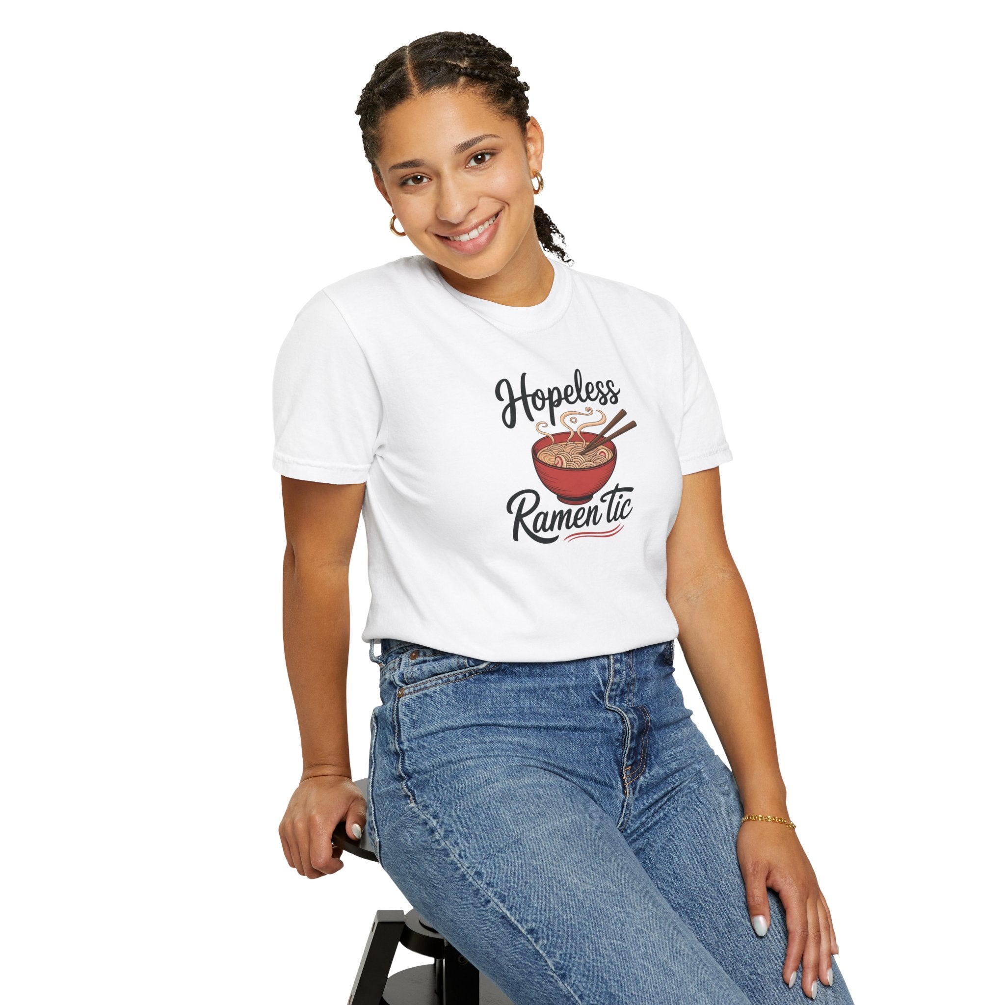 Hopeless Ramen-tic Tee – Comfort Colors 1717 (White Funny Ramen Shirt)