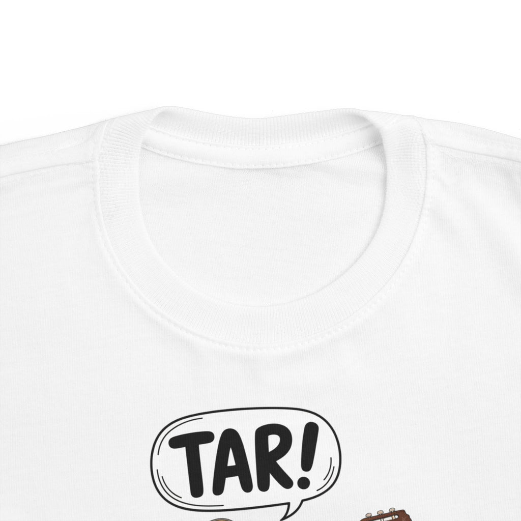 Tar! Acoustic Toddler Tee – Rabbit Skins 3321 (White Kids Guitar Shirt)
