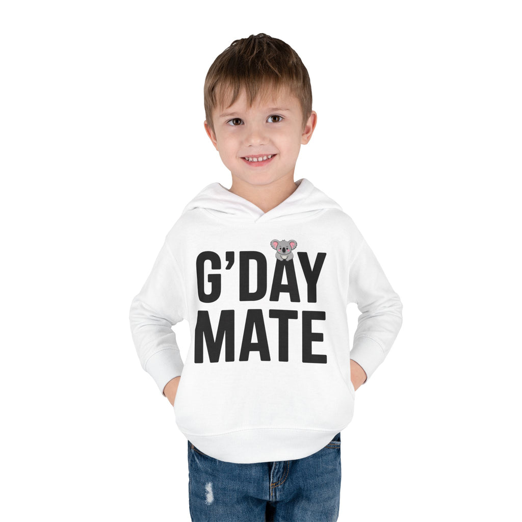 G’DAY MATE Toddler Hoodie – Rabbit Skins 33226 (White or Red Kids Sweatshirt)