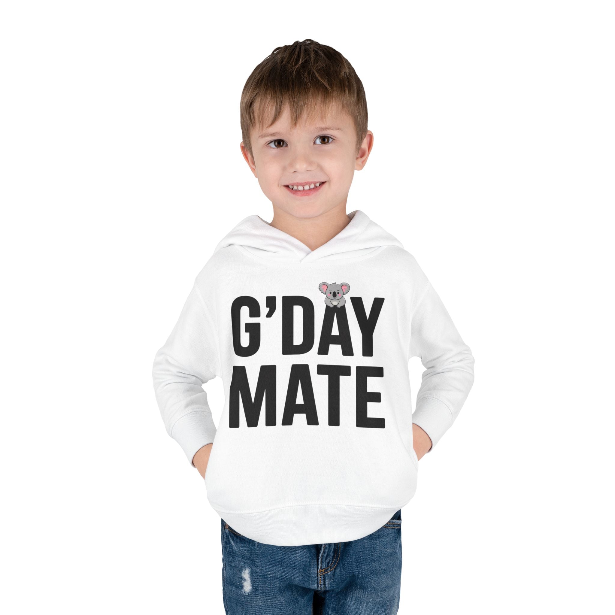 G’DAY MATE Toddler Hoodie – Rabbit Skins 33226 (White or Red Kids Sweatshirt)