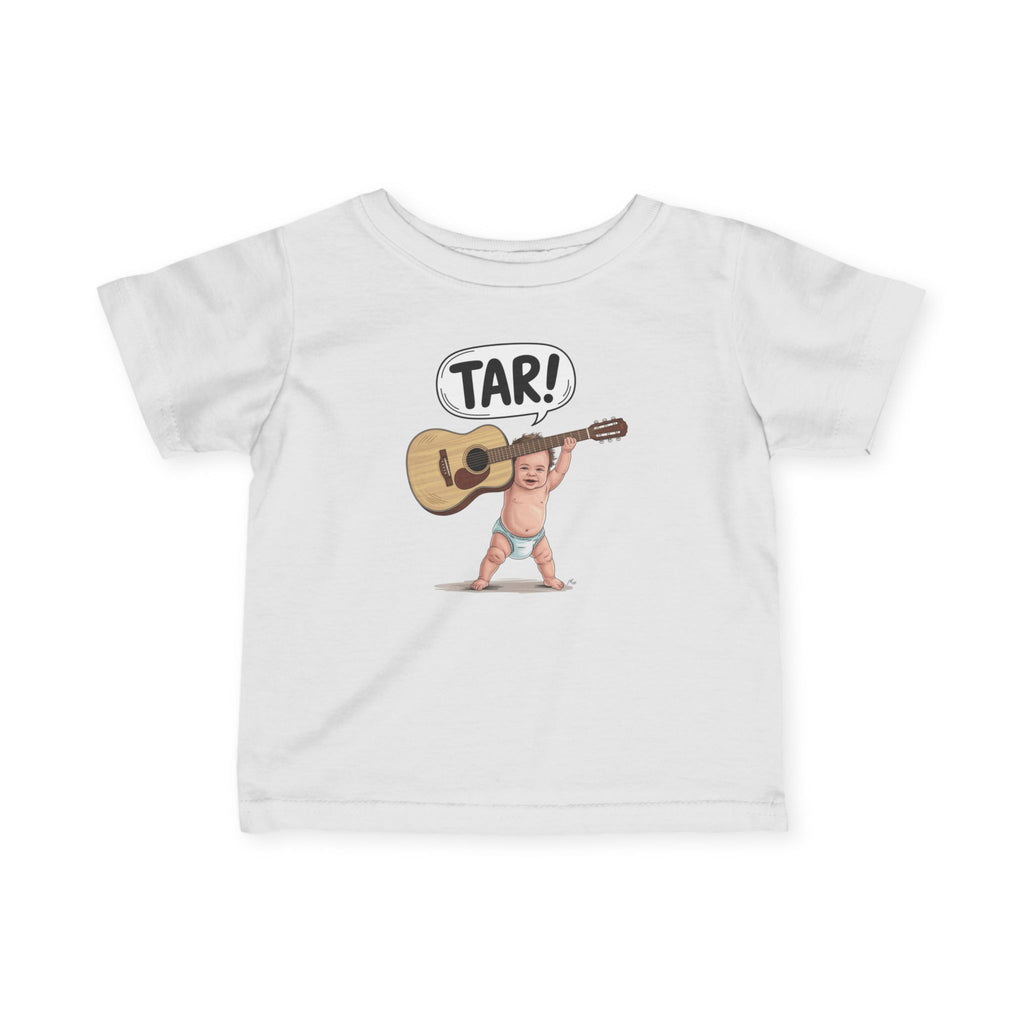Tar! Acoustic Infant Tee – Rabbit Skins 3322 (White Baby Guitar Shirt)