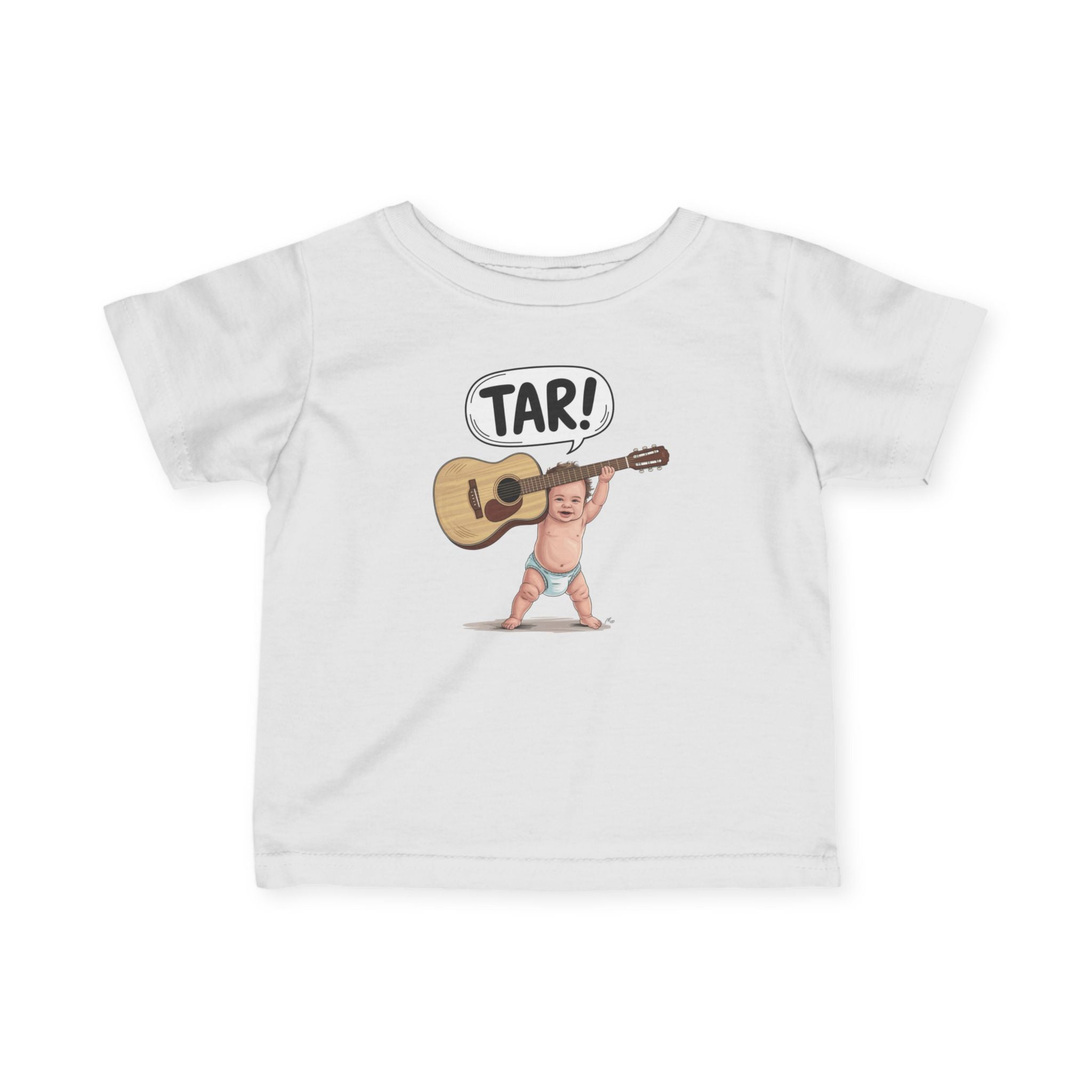 Tar! Acoustic Infant Tee – Rabbit Skins 3322 (White Baby Guitar Shirt)