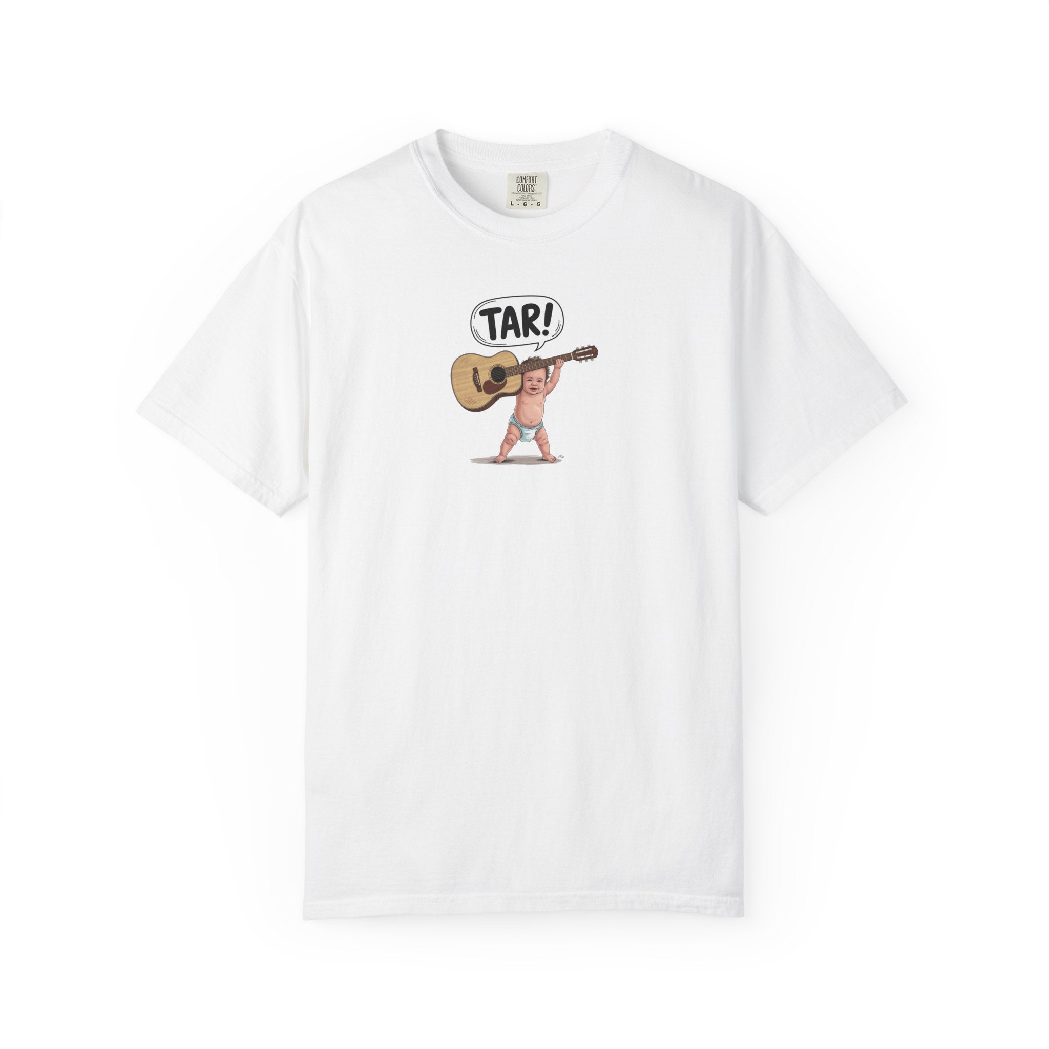 Tar! Acoustic Guitar Tee – Comfort Colors 1717 (White Toddler Guitar Graphic Shirt)