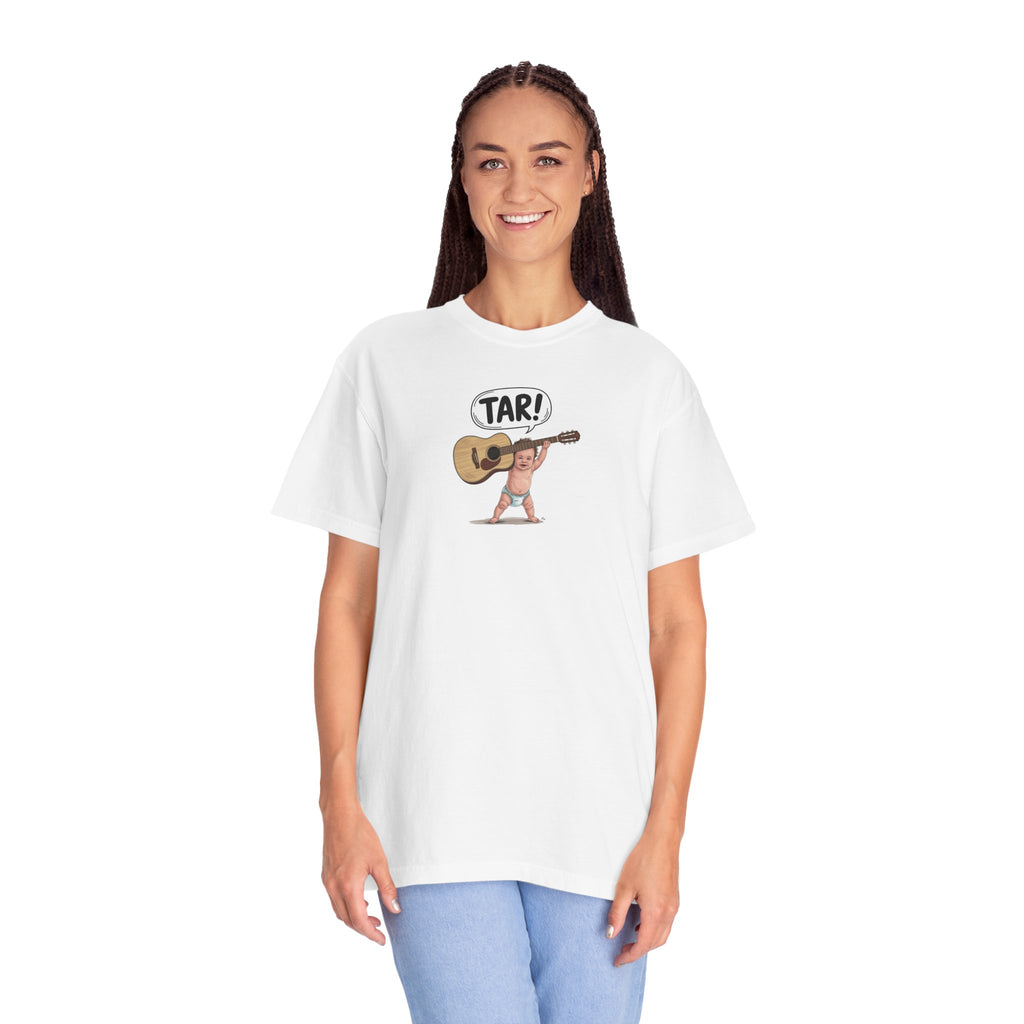 Tar! Acoustic Guitar Tee – Comfort Colors 1717 (White Toddler Guitar Graphic Shirt)