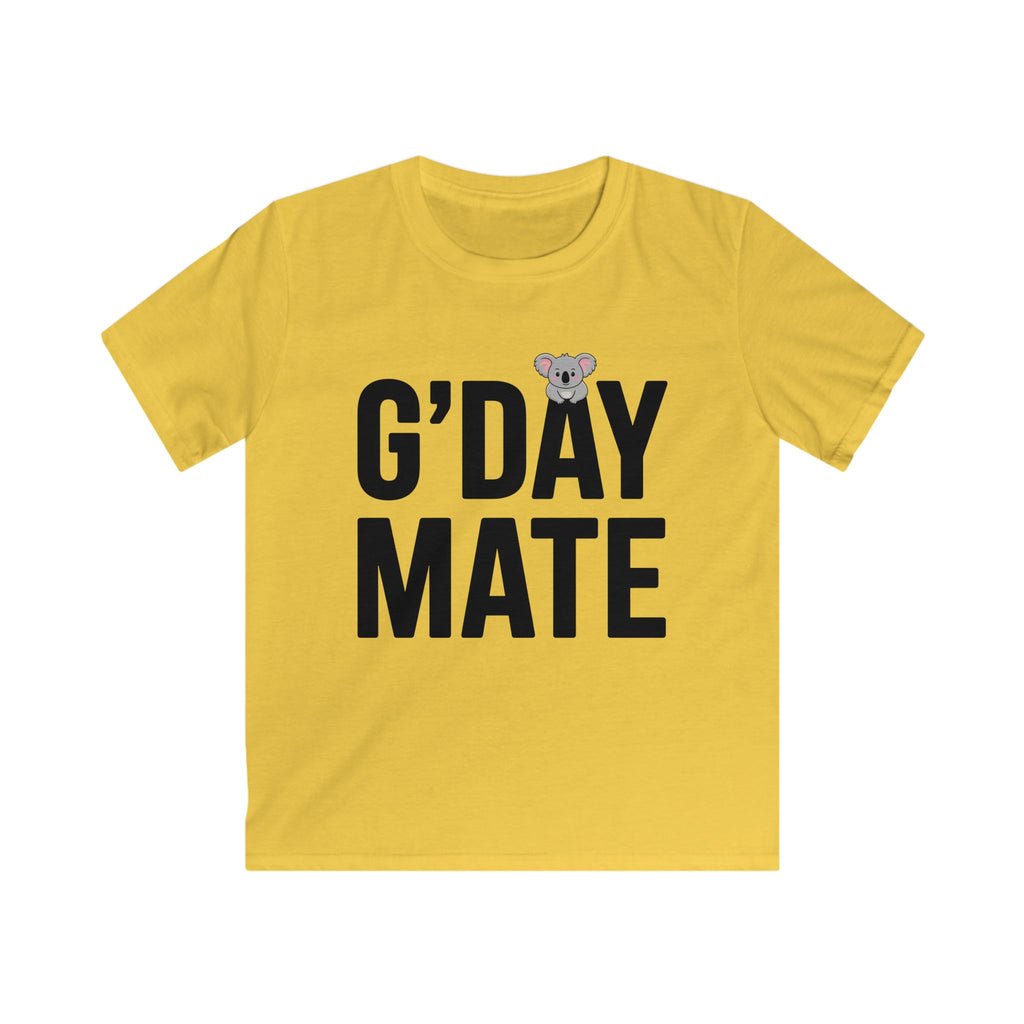 G’DAY MATE Kids Tee – Gildan 64000B (White or Daisy Youth Graphic Shirt)