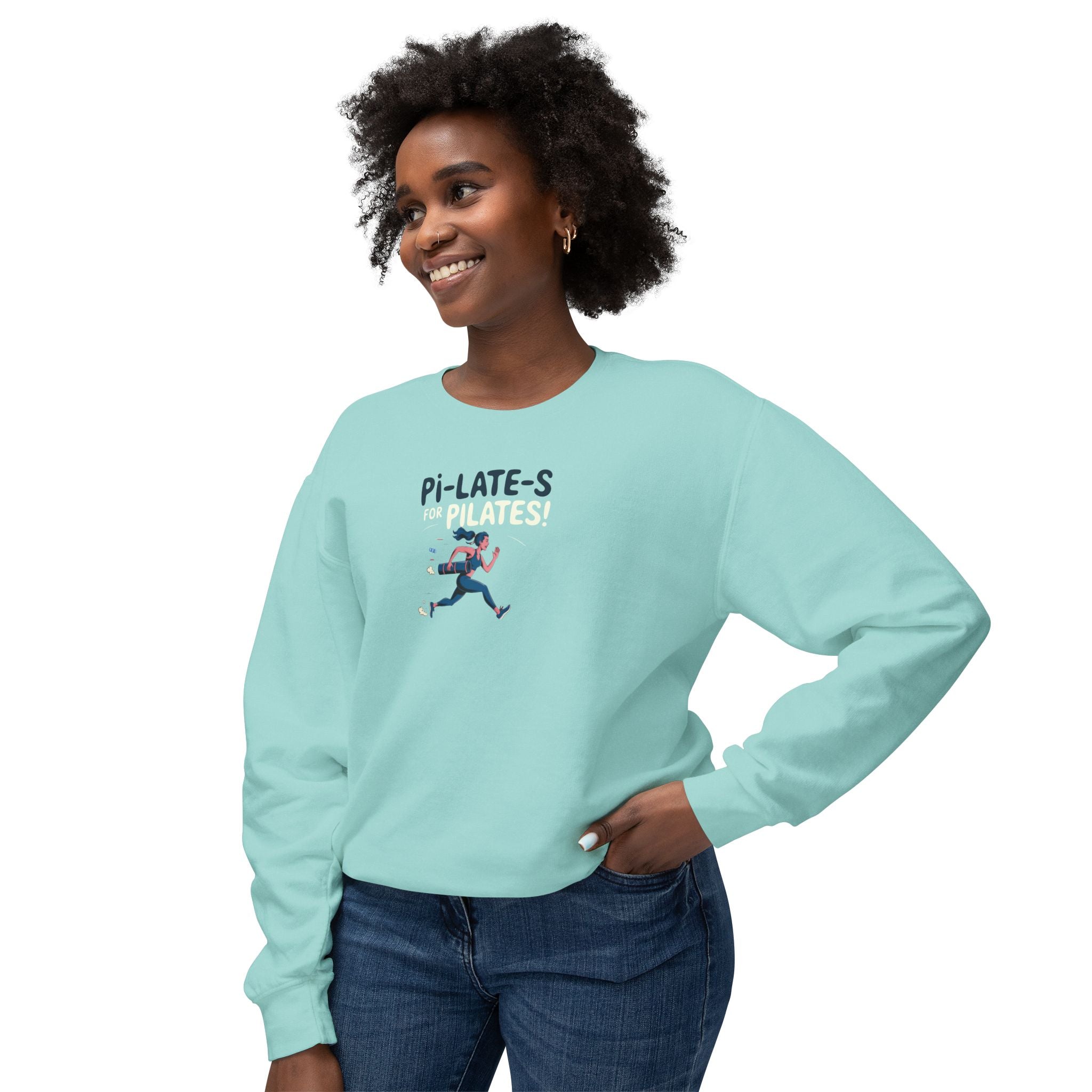 Pi-LATE-s for Pilates Sweatshirt – Comfort Colors 1466 (Chalky Mint Unisex Pilates Crewneck)