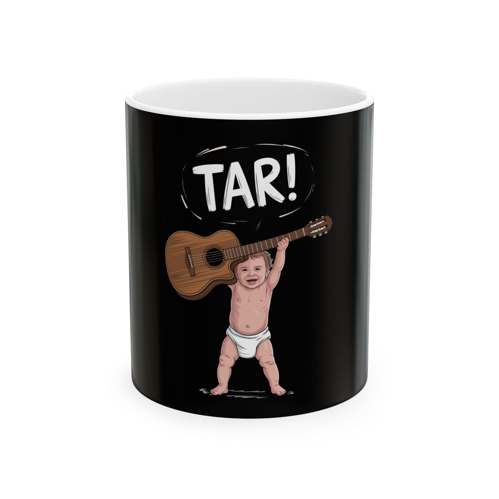 Tar! Acoustic Mug – Black Ceramic Coffee Cup (11oz or 15oz Guitar Design)