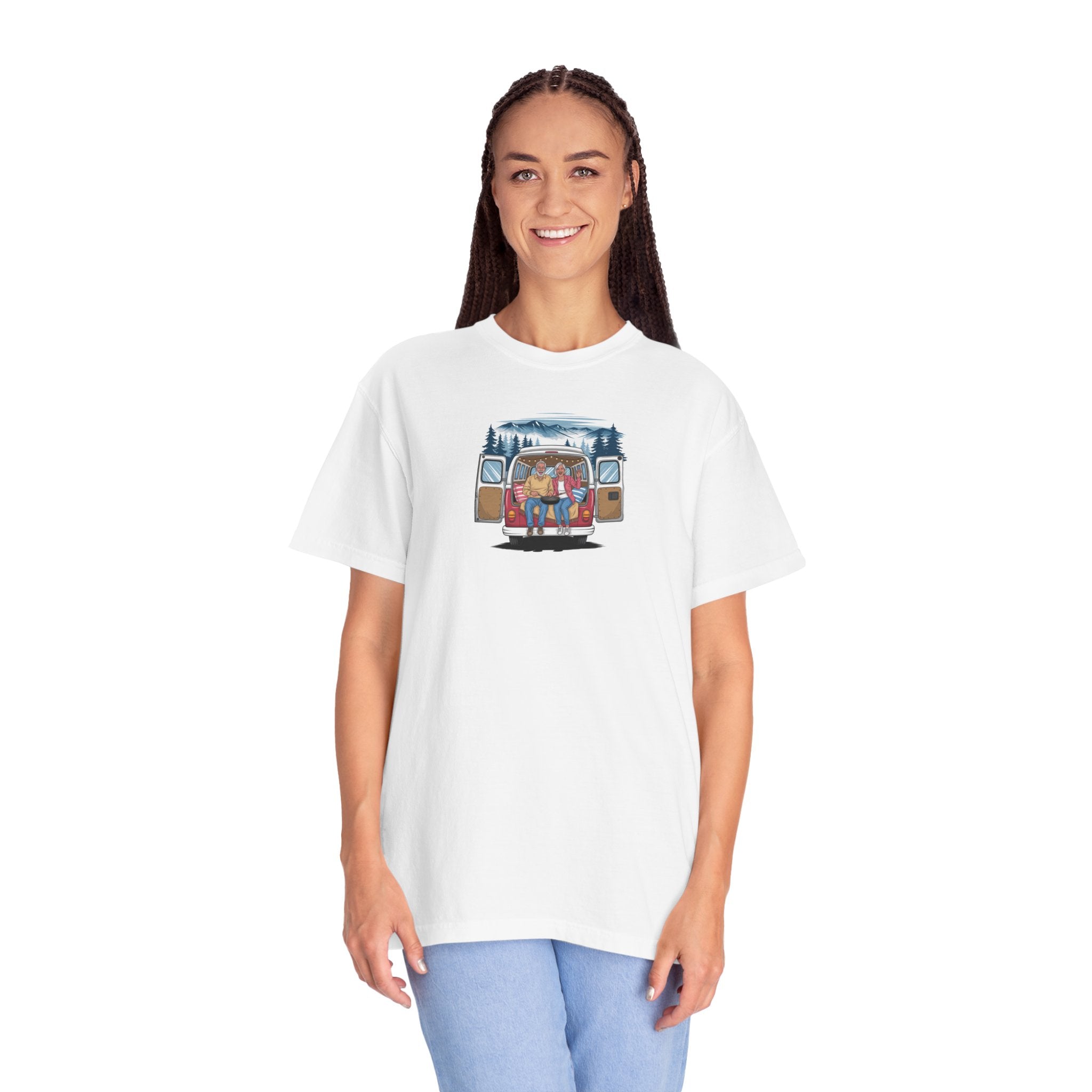 Old Couple Van Life Appalachian Tee – Comfort Colors 1717 (White Scenic Mountain Shirt)