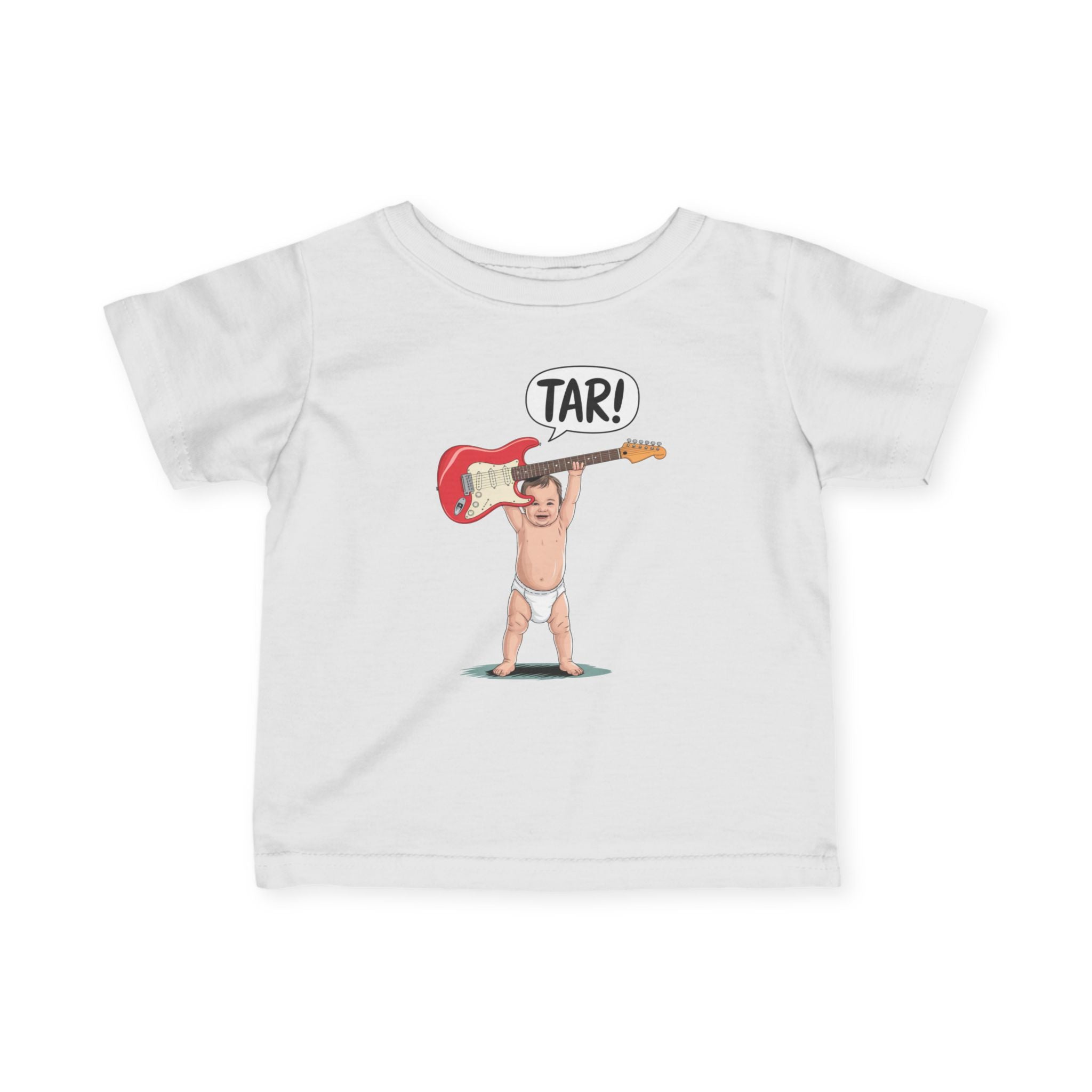 Tar! Electric Infant Tee – Rabbit Skins 3322 (White Baby Electric Guitar Shirt)